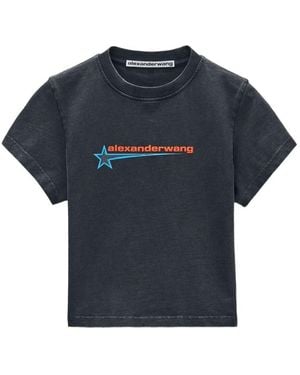 Alexander Wang Crystal Hotfix Star Jersey T-Shirt - Blue