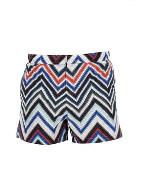 Missoni Vibrant Zigzag Pattern Swimsuit By - Blue