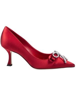 Jimmy Choo Shiny Satin Court Shoes - Red