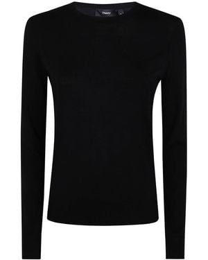 Theory Crew Neck Po .Regal - Black