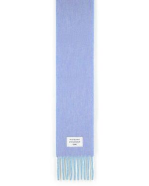 Acne Studios Light Alpaca And Wool Blend Scarf - Blue