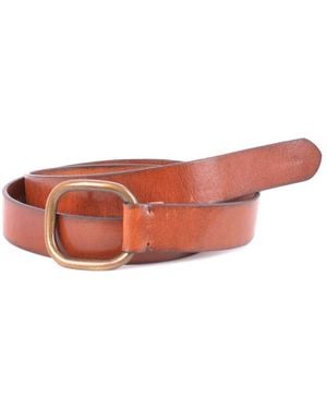 DSquared² Slim Leather Belt With Brass Buckle - Pink