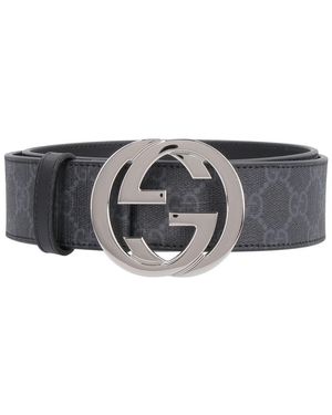 Gucci Gg Supreme Fabric Belt - Grey