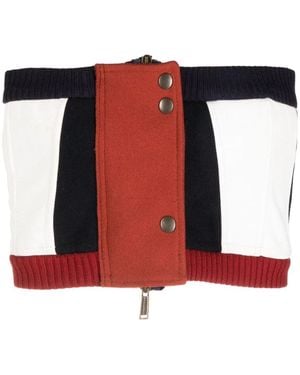 DSquared² Colour-Block Corset Top - Red