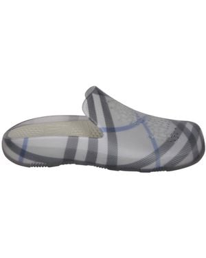 Burberry Checked-Lining Stingray Rubber Clogs, Brand Size 37 (Us