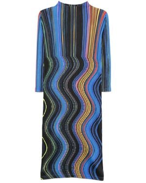 Pleats Please Issey Miyake Warp Dress - Blue