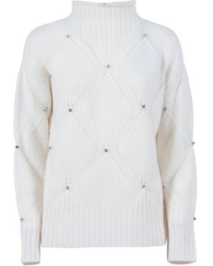 Kangra Cashmere High Neck - White