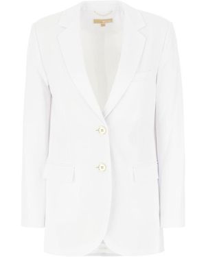 Michael Kors Single-Breasted Blazer Jacket - White