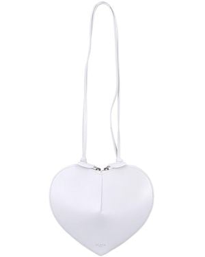 Alaïa Leather Le Coeur Shoulder Bag - White