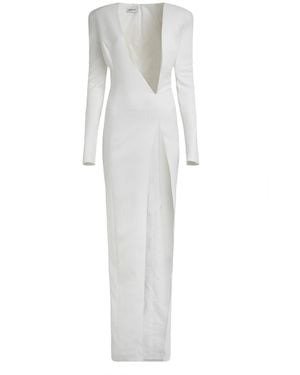 Monot Crepe Long Dress - White