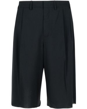 MM6 by Maison Martin Margiela Virgin Wool Bermuda Shorts - Blue