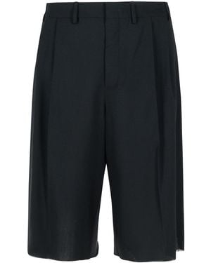 MM6 by Maison Martin Margiela Virgin Wool Bermuda Shorts - Blue