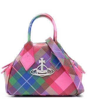 Vivienne Westwood Yasmine Mini Tartan Handbag - Pink