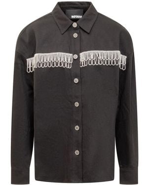 ROTATE BIRGER CHRISTENSEN Denim Jacket With Rhinestones - Black