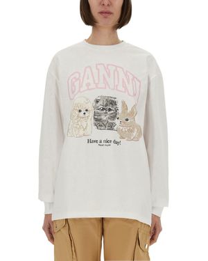 Ganni Heavyweight Jersey Re-Cut Sweatshirt - Grey