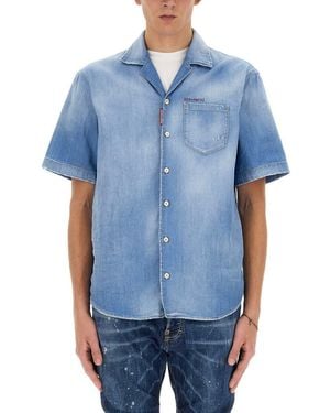DSquared² Short Sleeve Denim Shirt - Blue
