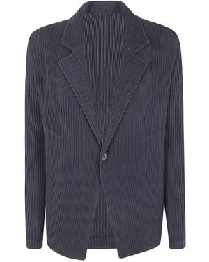 Issey Miyake "Hatching Pleats" Jacket - Blue