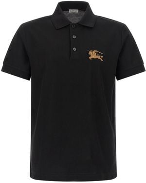 Burberry Embroidery Polo Shirt - Black