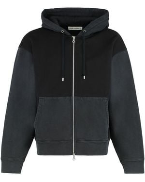 Our Legacy Hooded Sweatshirt With Zipper In Cotton - Black