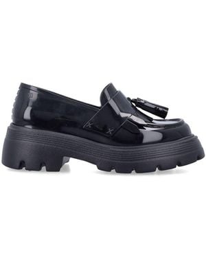 Comme des Garçons Chunky Platform Loafers With Glossy Finish - Blue