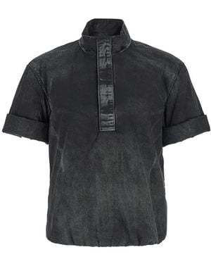 DIESEL Jacket With Short-Sleeve And Distressed Effect - Black