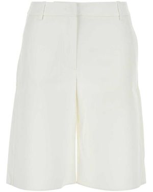 Valentino Garavani Cotton Blend Bermuda Shorts - White