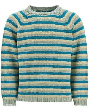 Bode Striped Wool Pullover Jumper - Blue