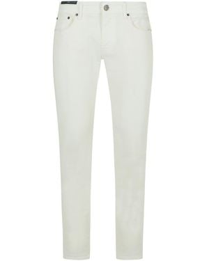 Pt05 'swing' White Cotton Jeans