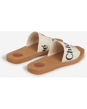 Chloé Woody Logo Sandals - Brown