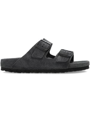Birkenstock Arizona Exquisite Allover Charcoal, Suede Leather Shoes - Black