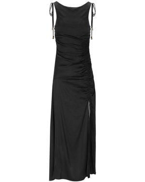 Ganni Satin Black Long Dress
