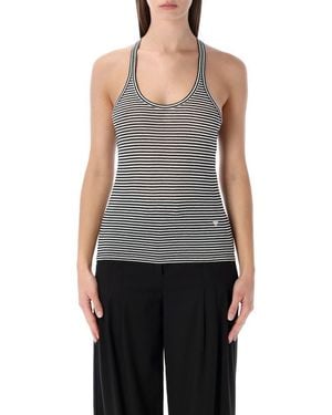 Tom Ford Striped Viscose Racerback Top - Blue