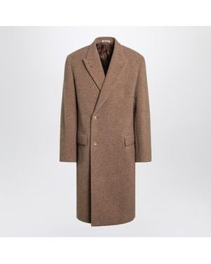 AURALEE Double-Breasted Coat - Brown