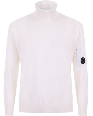 C.P. Company Wool Blend Turtleneck - White