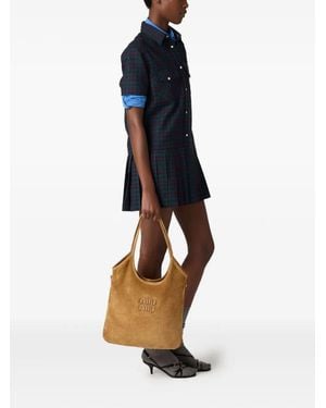 Miu Miu Shopping Camoscio - Blue