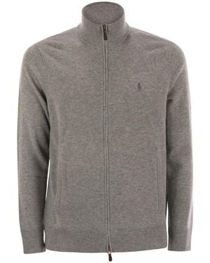 Polo Ralph Lauren Wool Sweater With Zip - Grey