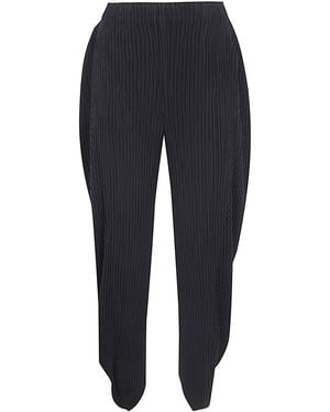 Issey Miyake Leaf Pleats Trousers - Blue