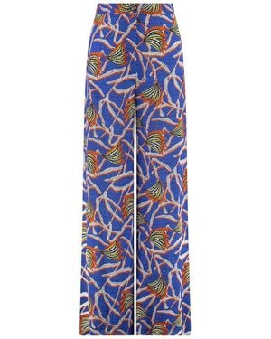 Stella Jean Printed High-Rise Trousers - Blue