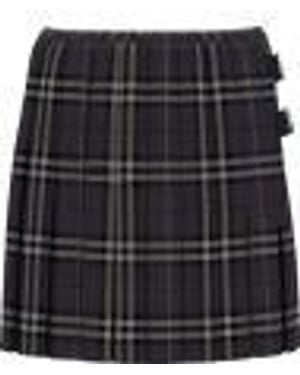 Burberry Kilt Skirt With Check Pattern - Black