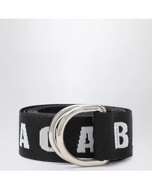 Men's D Ring Belt in Black/white | Balenciaga US