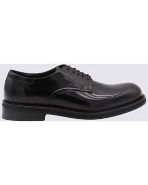 Canali Leather Lace Up Shoes - Black