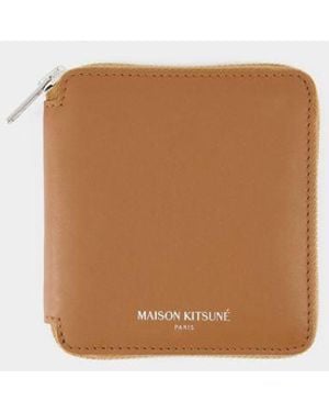 Maison Kitsuné Zipped Wallet - Brown