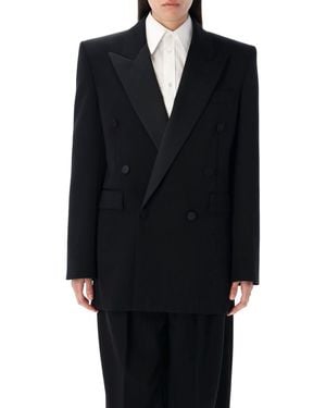 Saint Laurent Grain De Poudre Tuxedo Jacket - Black