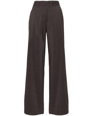 P.A.R.O.S.H. Lillie Pressed-Crease Wide-Leg Trousers - Brown