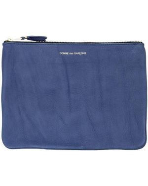 Comme des Garçons Textured Leather Pouch - Blue