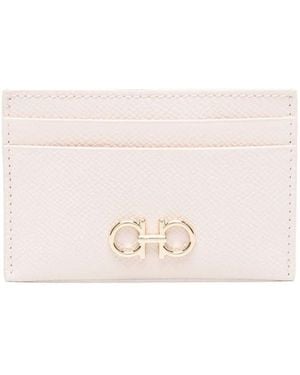 Ferragamo The Gancini Leather Card Holder Accessories - Pink