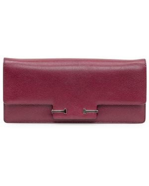 Tom Ford Bordeaux Leather Clutch - Purple