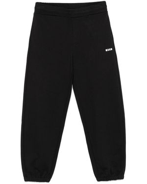 MSGM Cotton Sweatpants With Logo - Black