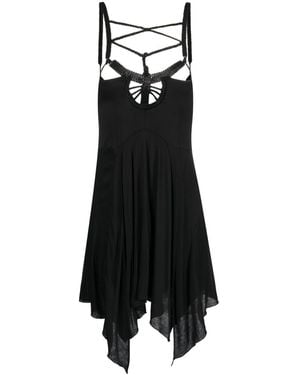 Isabel Marant Diana Macramé Jersey Short Dress - Black