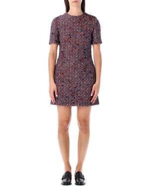 Gucci Tweed Short Sleeve Mini Dress - Red